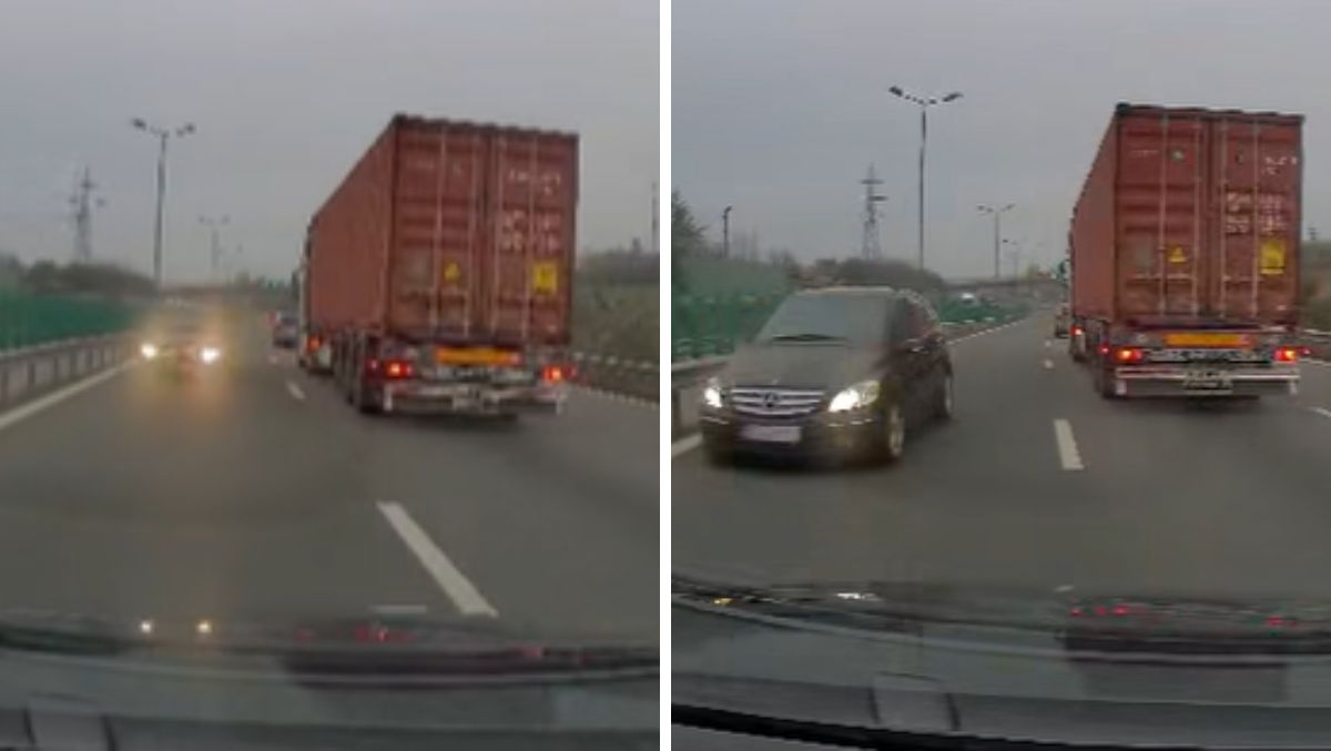 Un incident periculos s-a petrecut recent pe A2! Un șofer a fost filmat în timp ce circula pe sensul opus de circulație | VIDEO