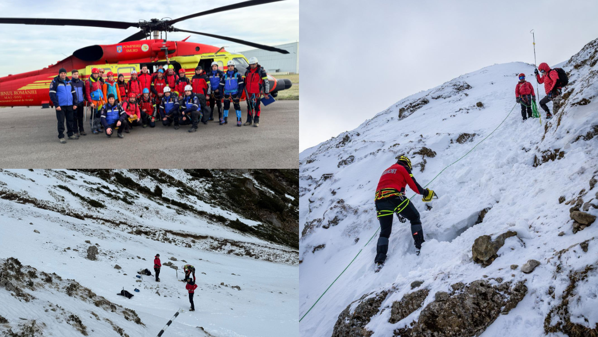Cinci zile de căutări pentru tânărul dispărut în Munții Bucegi! Un elicopter Black Hawk a fost folosit pentru prima dată într-o astfel în misiune