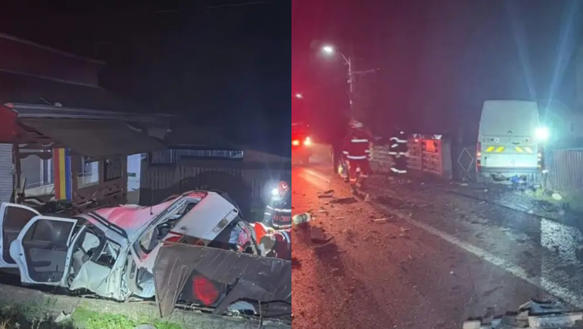 Un bărbat a sfârșit între fiarele mașinii după ce s-a izbit puternic de o autoutilitară, în Suceava. Nu a mai putut fi salvat