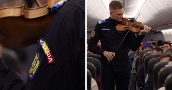 colaj jandarm care a cantat la vioara in avion
