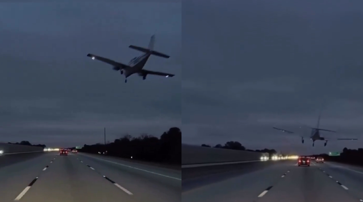 VIDEO | Momentul în care un avion aterizează de urgență peste o autostradă aglomerată
