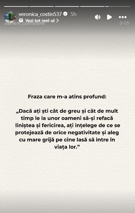 instastory veronica casa iubirii