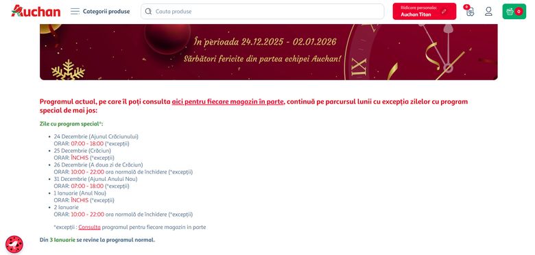 programe magazine craciun și revelion 2025