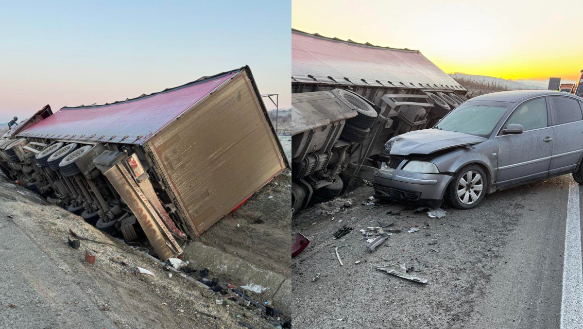 Destin tragic pentru un șofer de TIR. Și-a pierdut viața pe centura Lugojului după ce a intrat în două mașini parcate și a fost proiectat pe parbriz