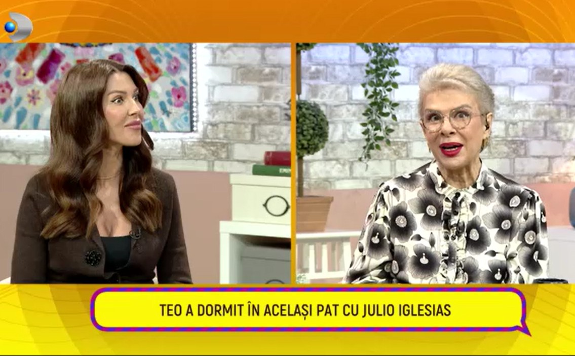 Teo Trandafir a dormit în același pat cu Julio Iglesias! Prezentatoarea a dezvăluit totul în platoul „Follow us”. Cum a reacționat Ilinca Vandici