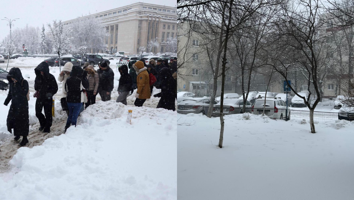 Bucureștiul, din nou sub zăpadă: viscol, zboruri întârziate și trafic îngreunat. Până când vor continua ninsorile