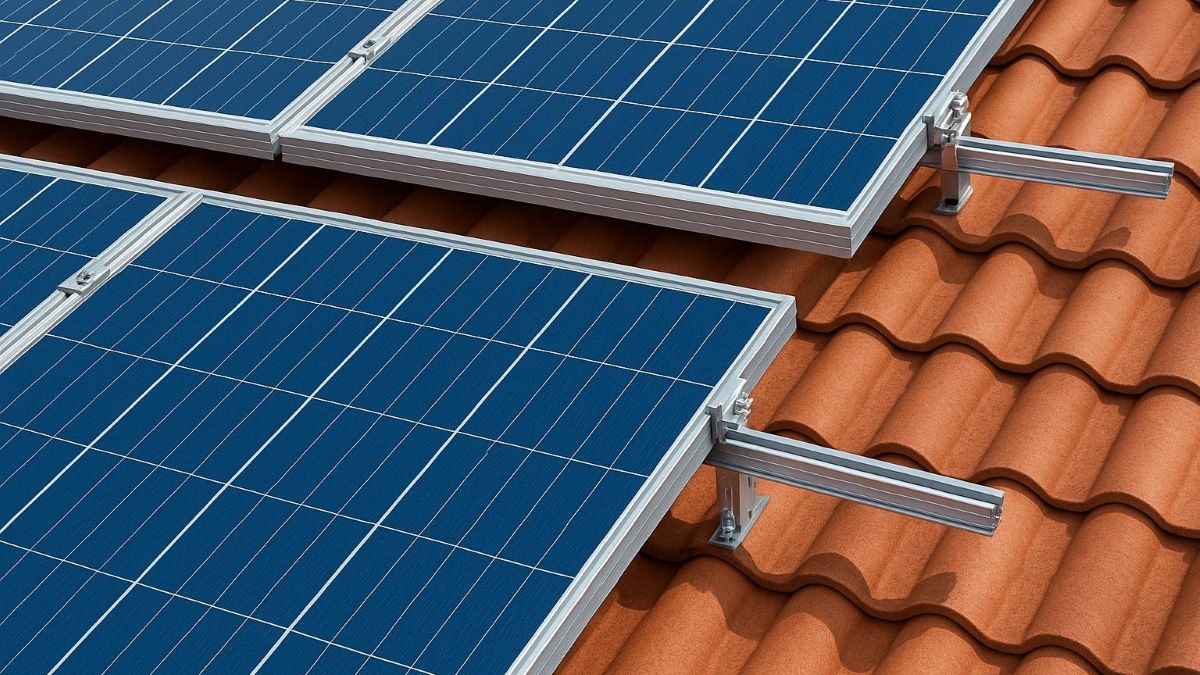 (P) Suport aluminiu panouri fotovoltaice, pentru proiecte expuse la intemperii