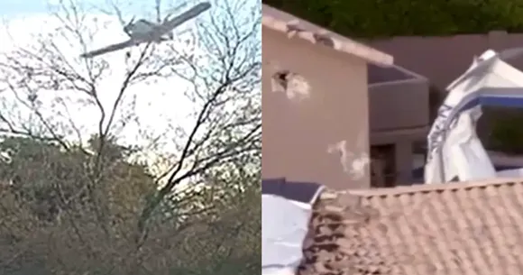 Un avion s-a prăbușit &icirc;n curtea unei case.