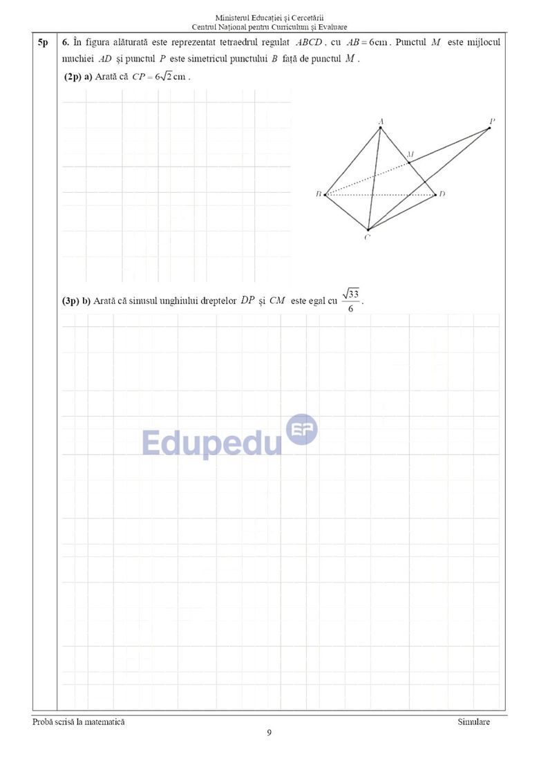 Subiecte Matematică