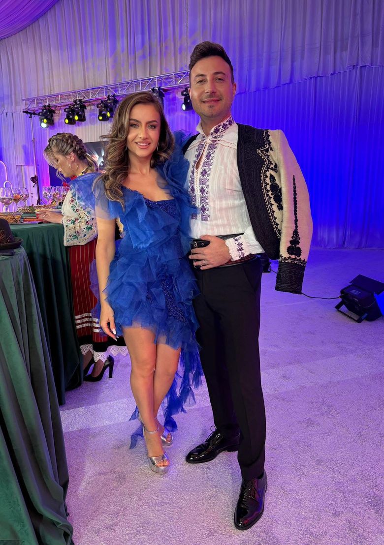 Valentin Sanfira alături de Stana Stepănescu.