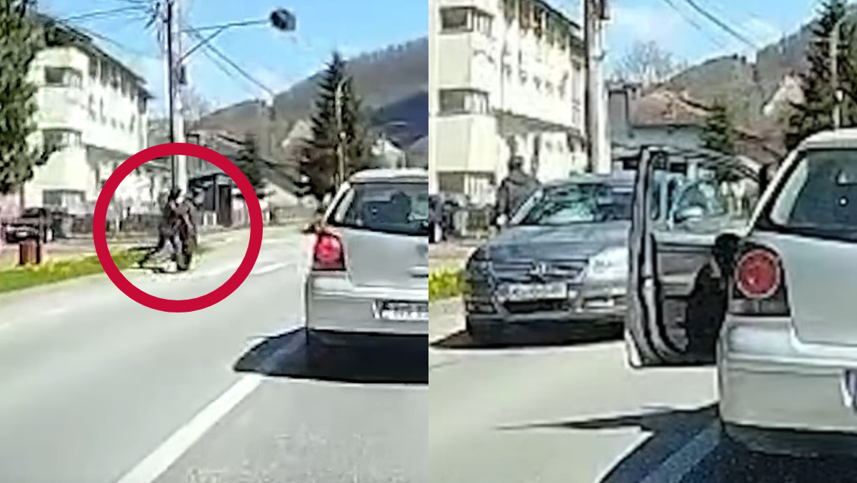 VIDEO Momentul în care o tânără de 28 de ani lovește cu mașina două femei aflate pe trecerea de pietoni, în Neamț