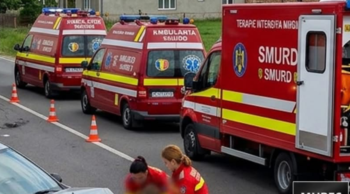 Patru persoane, printre care și un copil de trei ani, au fost implicate într-un eveniment rutier, în Mureș. O mașină și un autocamion s-au ciocnit frontal