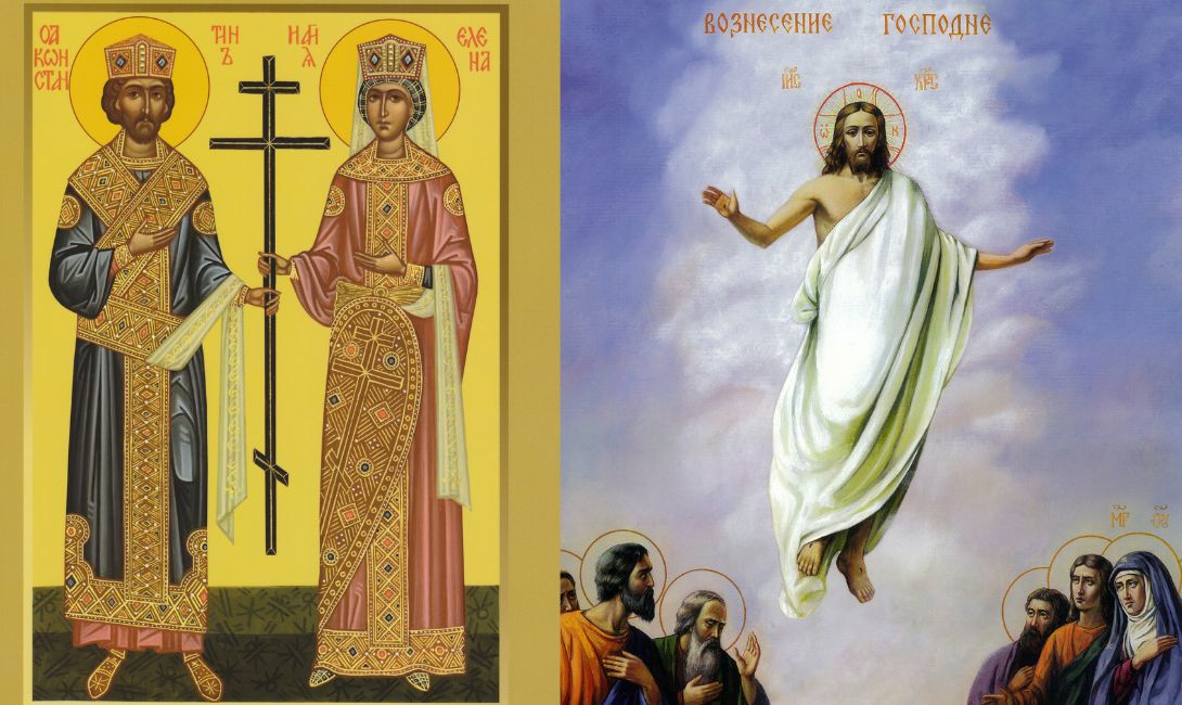 E sărbătoare dubla azi: Creștinii ortodocși îi sărbătoresc pe Sfinții Împărați Constantin și Elena, dar și Înălțarea Domnului. Este ultima zi în care se mănâncă ouă roșii