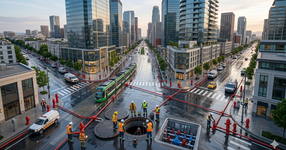 Proiectarea rețelei de hidranți &icirc;mbunătățește siguranța urbană prin susținerea unui răspuns rapid la situații de urgență, a unui control stabil.