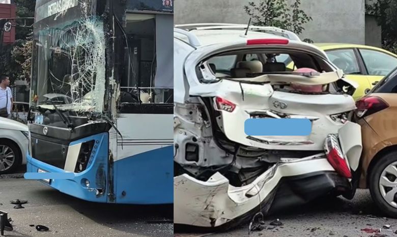 Un TIR a avariat mai multe mașini în zona Cireșica din Constanța, apoi și-a continuat deplasarea ca și cum nimic nu s-ar fi întâmplat. 