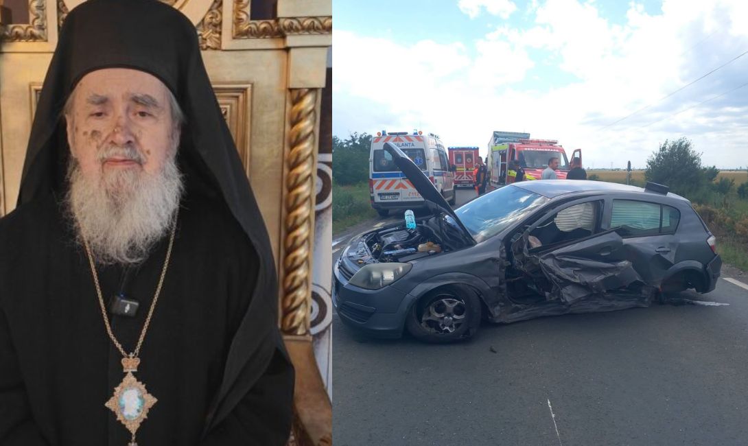 Arhiepiscopul Timotei al Aradului a fost transportat de urgență la spital după ce a fost implicat într-un eveniment rutier pe DJ 709