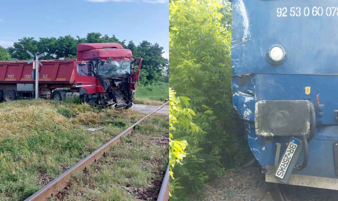BREAKING NEWS Un tren de călători și un TIR s-au ciocnit, în Vaslui