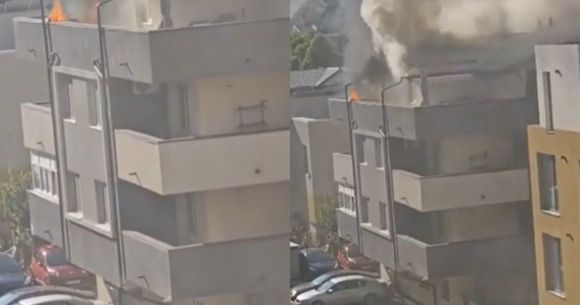 Mansarda unui bloc a fost curprinsă de o deflagrație puternică, &icirc;n Popești-Leorden