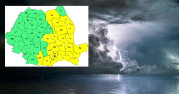 ANM a emis o avertizare Cod galben de instabilitate amosferică