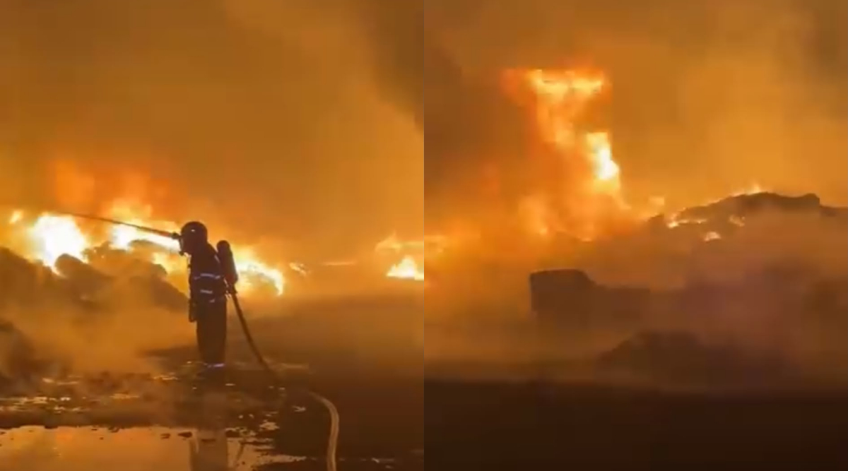 Foc violent la un depozit din Giurgiu. A fost emis mesaj RO-Alert