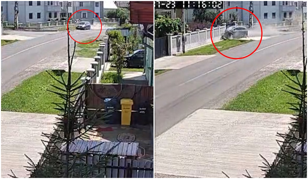 O familie cu trei copii a ajuns la spital după ce mașina în care se aflau s-a izbit violent de un gard, în localitatea Satu Mare, Suceava