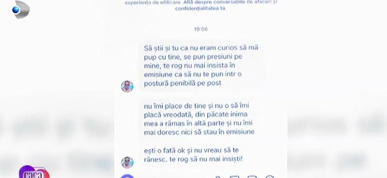 Mesajele trimise de fosta iubită a lui Mario către Andreea