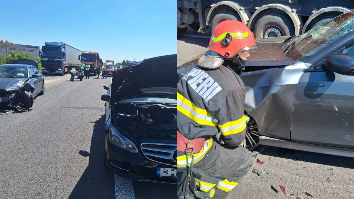 Două victime pe A1, în urma unui impact violent între două mașini și un TIR