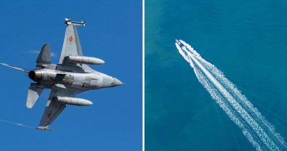 colaj avion f-16 drona marina