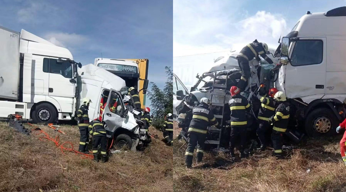 Impact mortal în Caraș-Severin! Două femei și-au pierdut viața după ce microbuzul în care se aflau a fost strivit între două TIR-uri