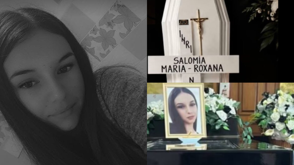 Imaginile durerii de la înmormântarea Mariei Roxana, una dintre victimele tragediei din Vâlcea. Tânăra de 18 ani a fost condusă pe ultimul drum într-un sicriu alb
