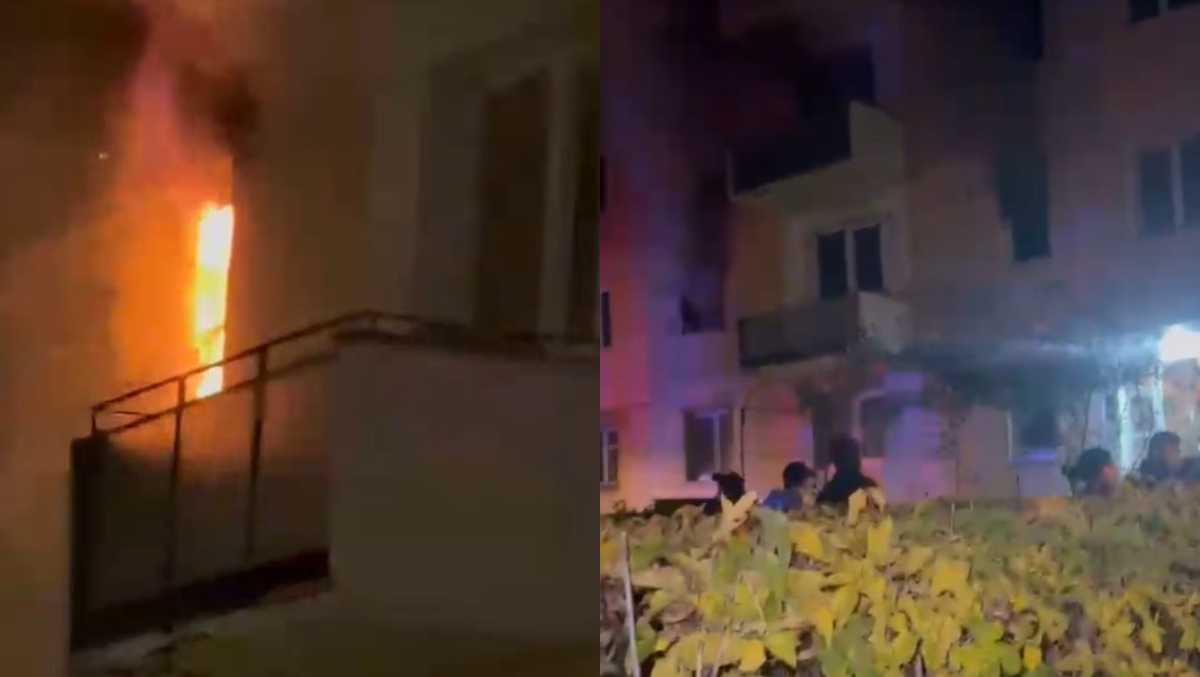 Foc puternic într-un bloc din Mediaș! Mai multe persoane au ajuns la spital, printre care și o fetiță de 11 ani