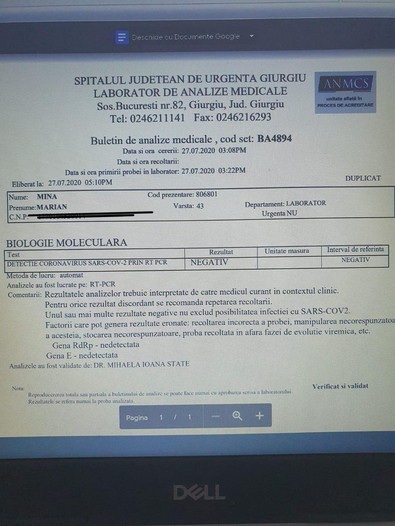 marian mina carantină