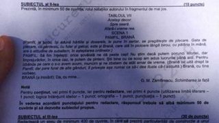 Sesiunea de toamnă, BAC 2020. Barem Limba rom&acirc;nă