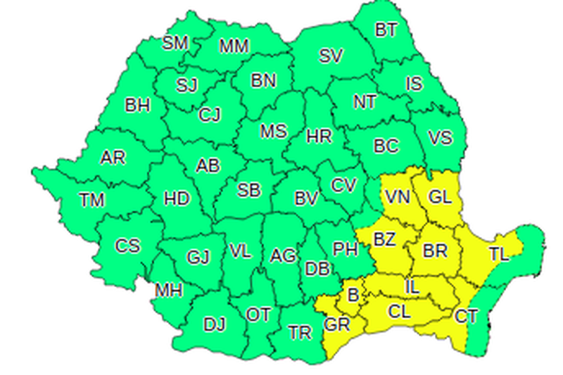 Alertă meteo: Cod galben de caniculă