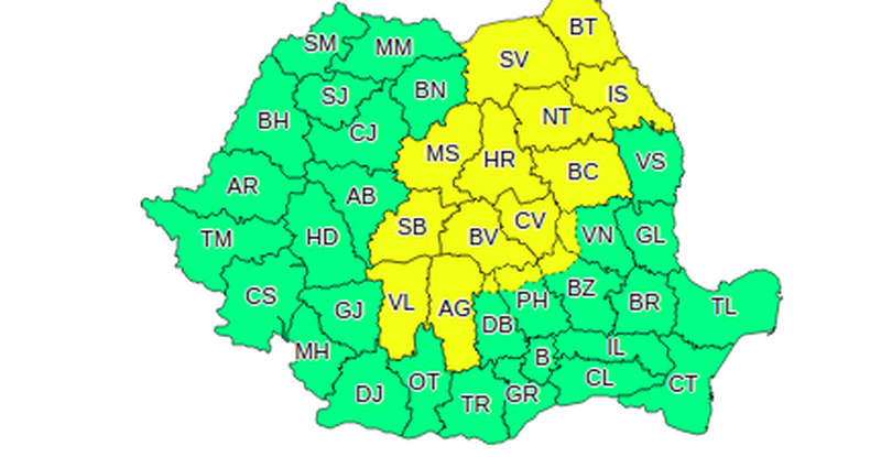 Alertă meteo de furtuni şi ploi
