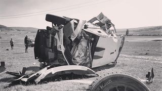 Accident teribil la Raliul Iaşului: maşina lui Simone Tempestini şi Sergiu Itu a fost distrusă 