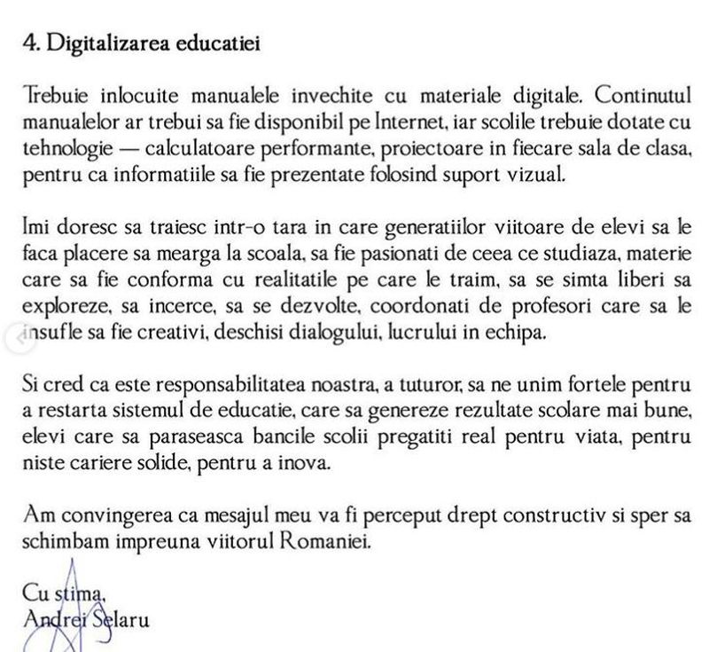 scrisoare selly către orban