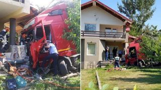 O copilă de trei ani a fost spulberată de un tir chiar &icirc;n curtea casei