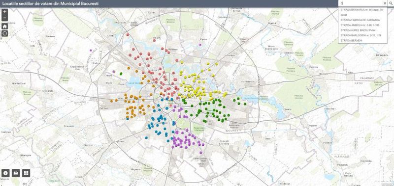 Hartă secții votare