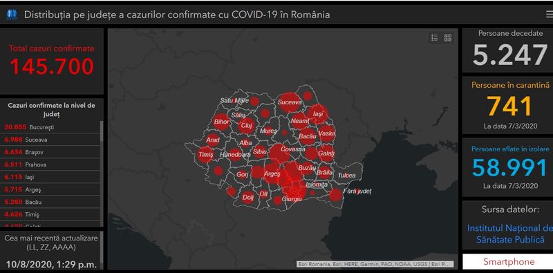 Harta interactiva coronavirus