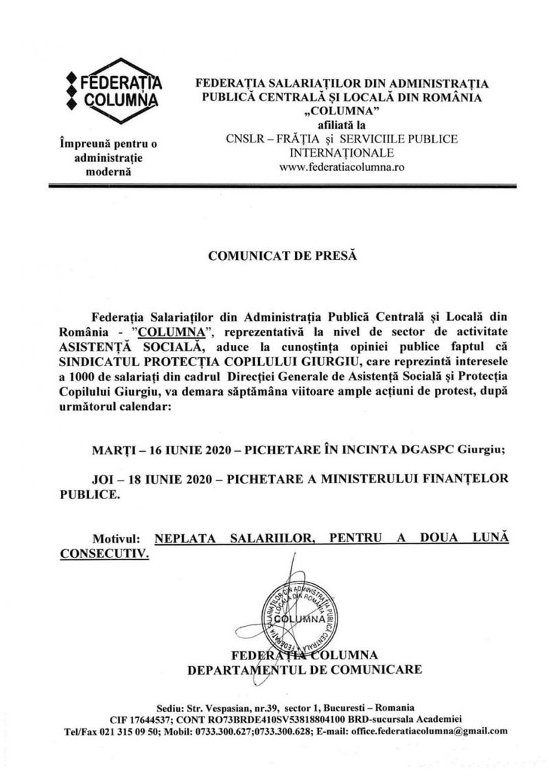 dgaspc giurgiu fără salarii