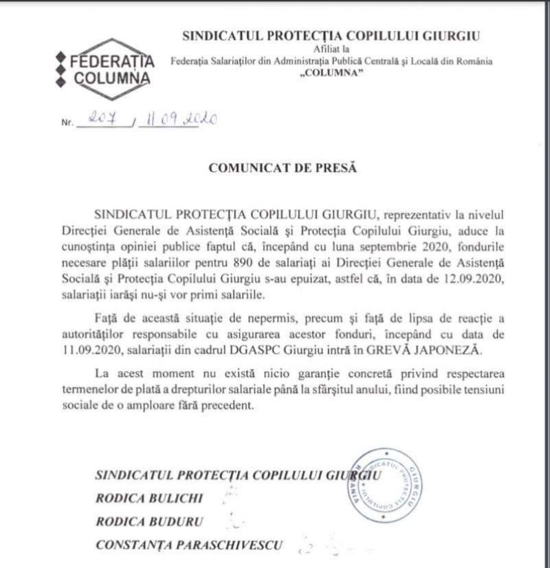 dgaspc giurgiu fără salarii