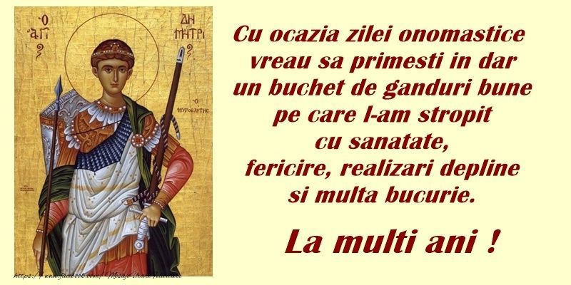 La multi ani de Sfantul Dumitru 2020 - mesaje felicitari urari sms-uri