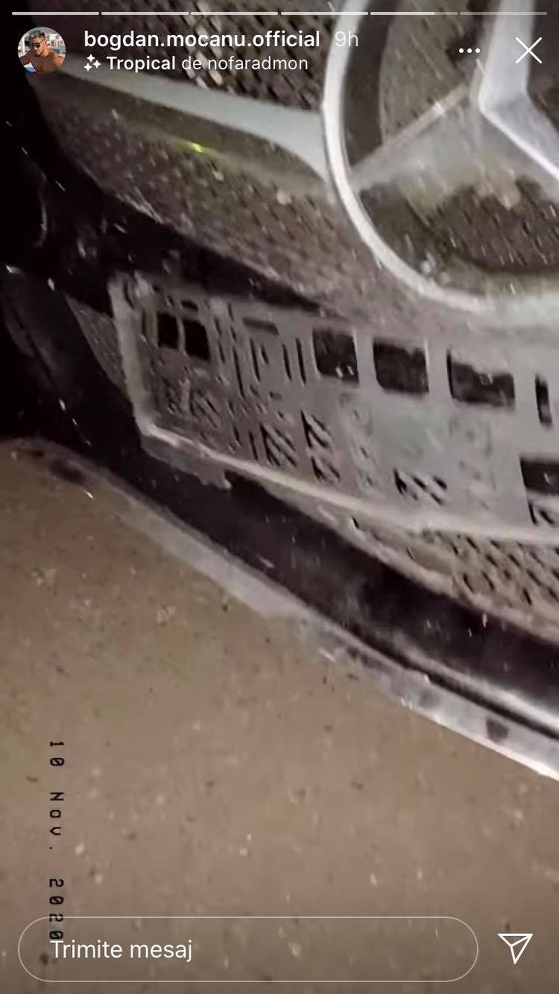 bogdan mocanu și-a avariat mașina