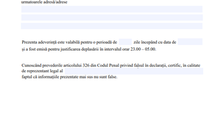 Model declaraţie pe propria răspundere noiembrie 2020