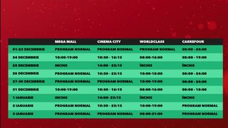 Program Mega Mall de sărbători