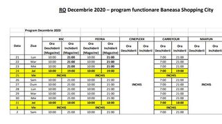 Program Băneasa Shopping City