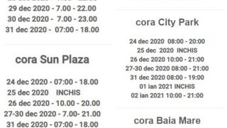 Program Cora de sărbători