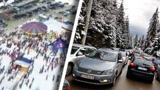 VIDEO - Românii își petrec vacanța de iarnă într-o aglomerație cruntă