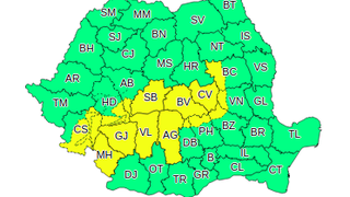 Cod galben de ninsori &icirc;n Rom&acirc;nia. Judeţele afectate